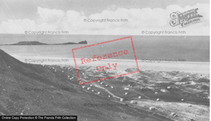 Photo of Llangennith, The Caravan Site And Worms Head c.1955