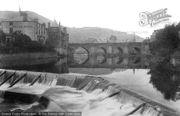 Photo of Llangollen, Royal Hotel, Bridge And Weir 1901