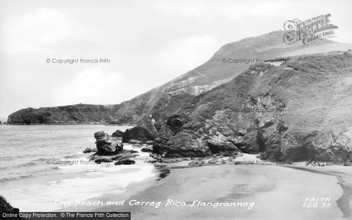 Photo of Llangrannog, Beach And Carreg Bica c.1955