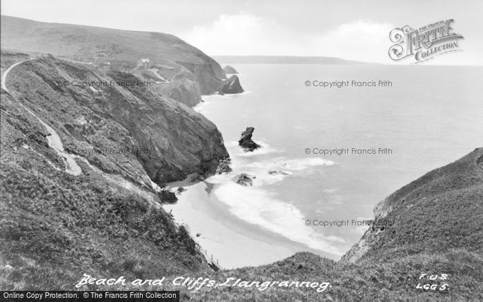 Photo of Llangrannog, Beach And Cliffs c.1955
