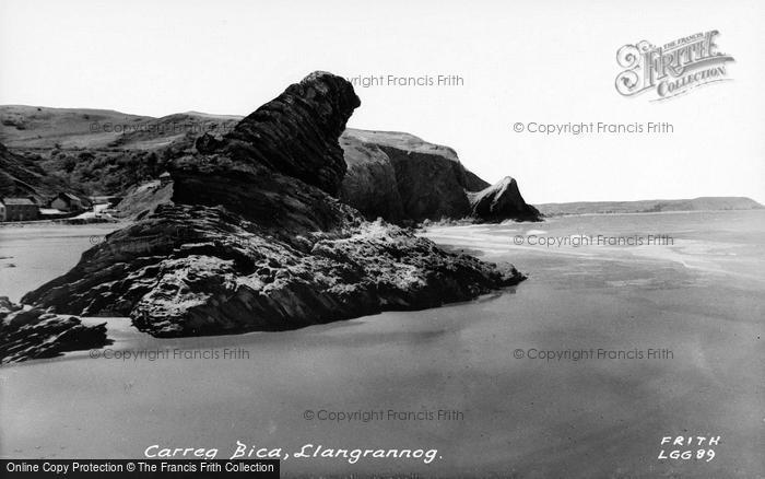 Photo of Llangrannog, Carreg Bica c.1960