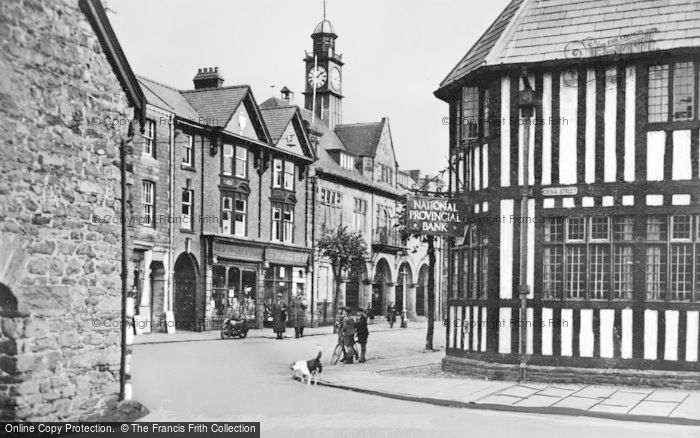 Photo of Llanidloes, Bank And Town Hall c.1955