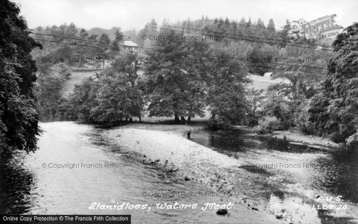 Photo of Llanidloes, Meeting Of Rivers Severn And Clwedog c.1955