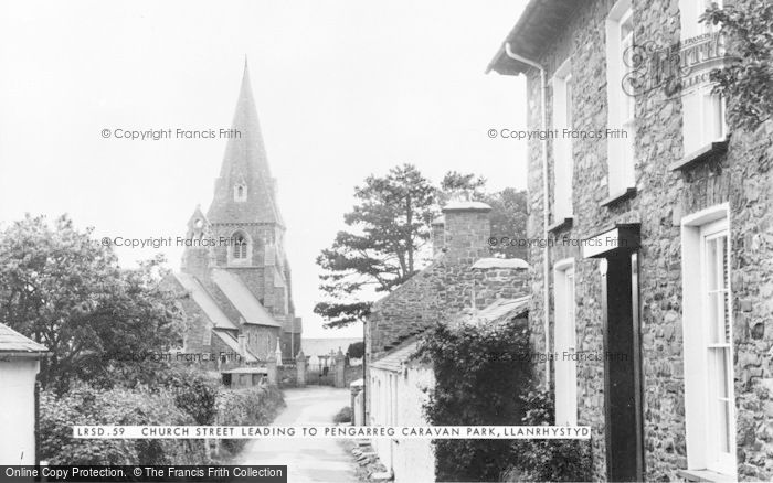 Photo of Llanrhystud, Church Street Leading To Pengarreg Caravan Park c.1960