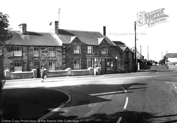 Photo of Llanrug, Stores, The Cross Roads c.1955