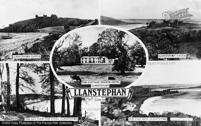 Photo of Llansteffan, Composite c.1955