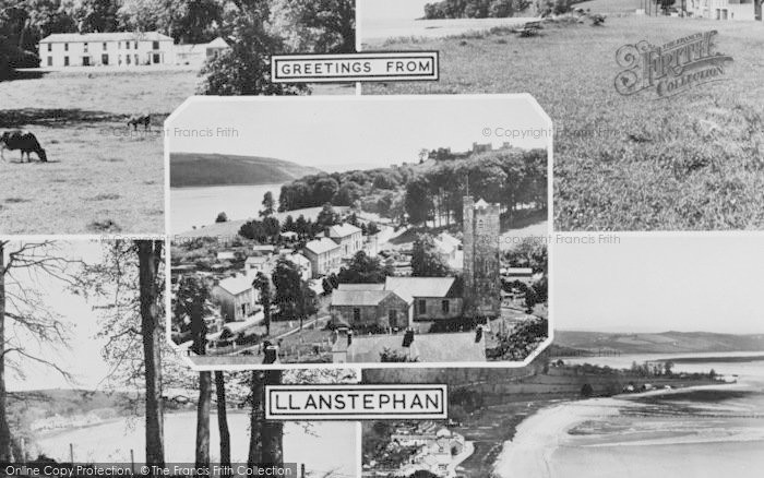 Photo of Llansteffan, Composite c.1955