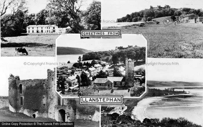 Photo of Llansteffan, Composite c.1960