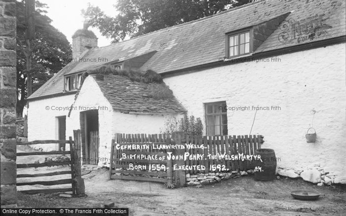 Photo of Llanwrtyd Wells, Cefnbrith, Birthplace Of Executed Welsh Martyr John Penry 1559 1592  c.1930