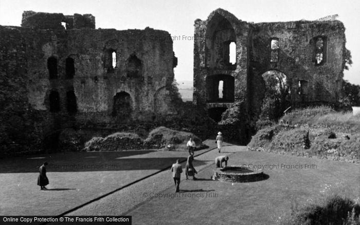 Photo of Llawhaden, Castle, Visitors In The Courtyard 1953