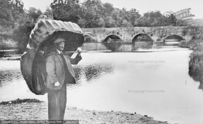 Photo of Llechryd, Coracle Fisherman c.1950