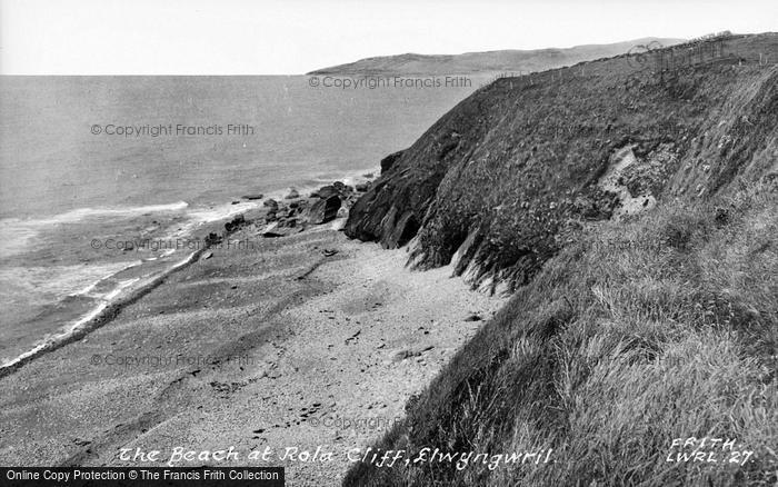 Photo of Llwyngwril, The Beach At Rola Cliff c.1935