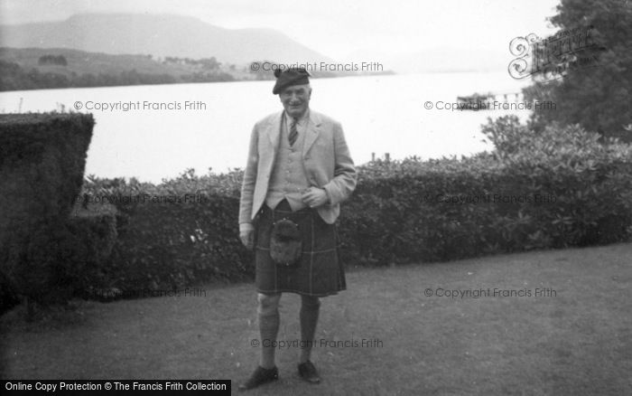 Photo of Loch Awe, Port Sonachan, Man In Kilt c.1939