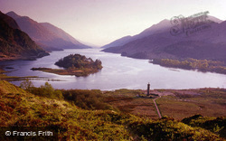 View Over Glenfinnan Showing Memorial Column c.1985, Loch Shiel
