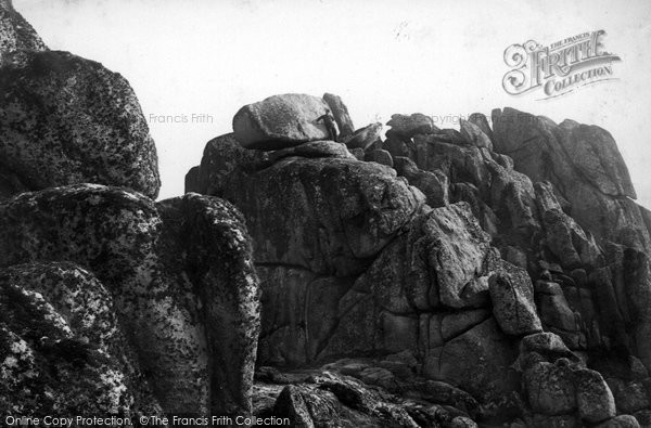 Photo of Logan Rocks, The Logan Stone 1890