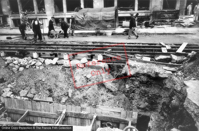 Photo of London, Air Raid Damage At Vauxhall Bridge 1940