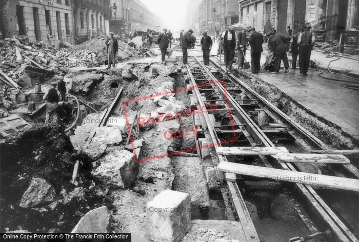 Photo of London, Air Raid Damage At Vauxhall Bridge 1940