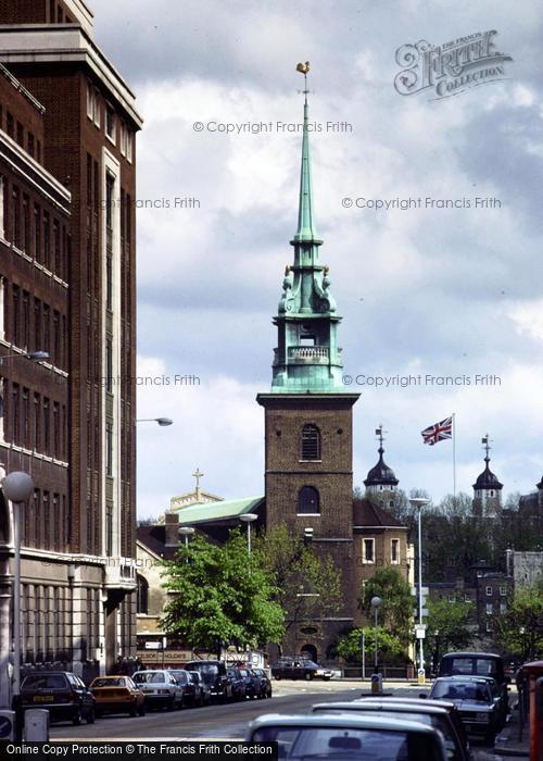 Photo of London, All Hallows By The Tower From Great Tower Street c.1985