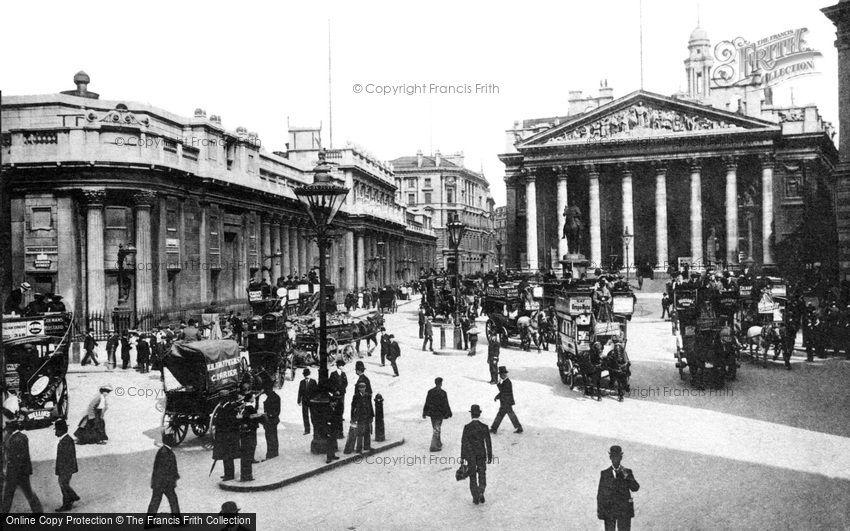 London, Bank of England and Royal Exchange 1886