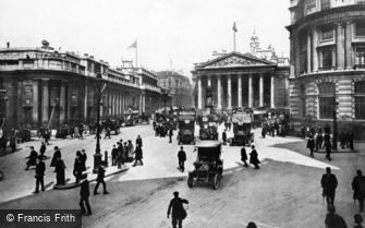 London, Bank of England and Royal Exchange 1908