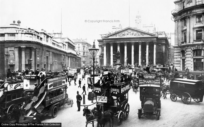 London, Bank of England and Royal Exchange c1910