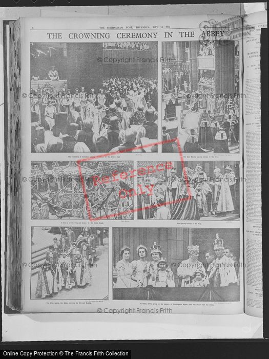 Photo of London, Birmingham Post, George VI Coronation In The Abbey 1937