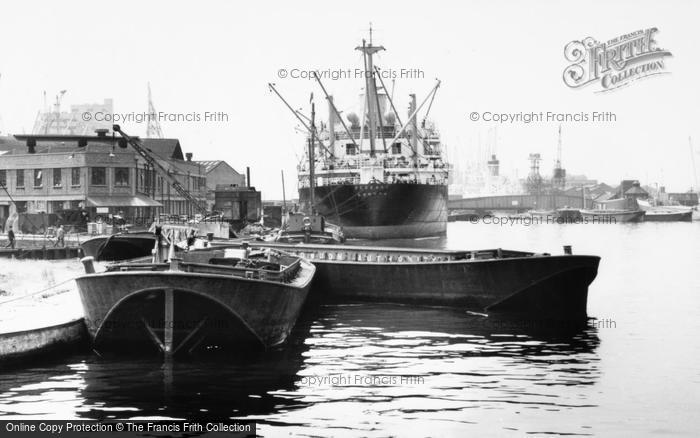 Photo of London, Boats In The Royal Albert Docks c.1965