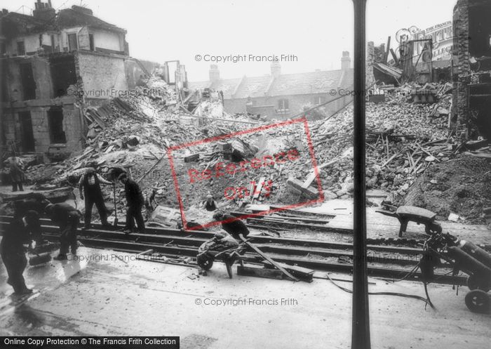 Photo of London, Bomb Damage Near Vauxhall Bridge 1940
