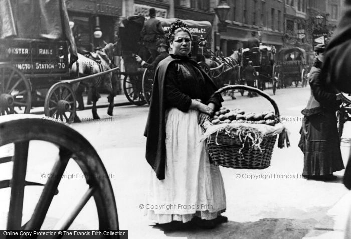Photo of London, Cheapside, Apple Seller c.1890