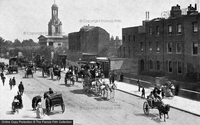 Photo of London, Clapham Road And St Mark's Church, Kennington c.1895