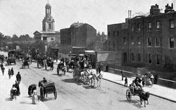 Clapham Road And St Mark's Church, Kennington c.1895, London