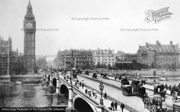 Photo of London, Clock Tower And Westminster Bridge c.1890