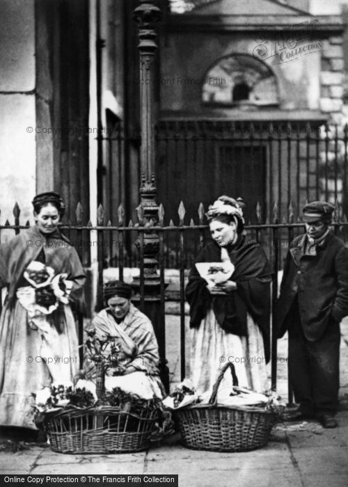 Photo of London, Covent Garden Flower Sellers 1877