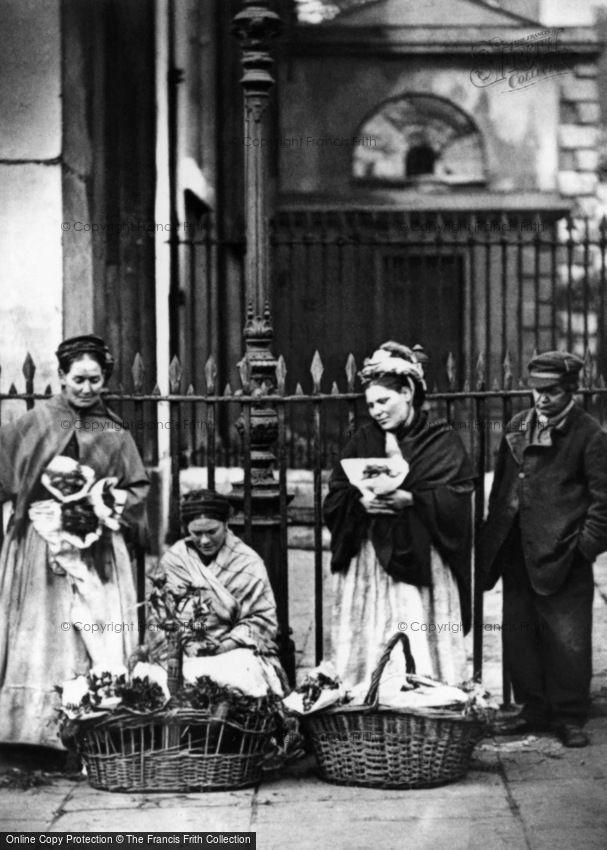 London, Covent Garden Flower Sellers 1877