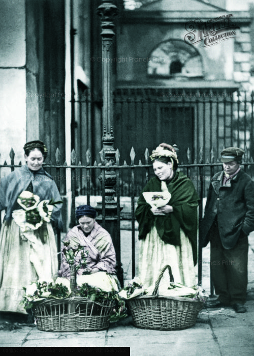 Photo of London, Covent Garden Flower Sellers 1877