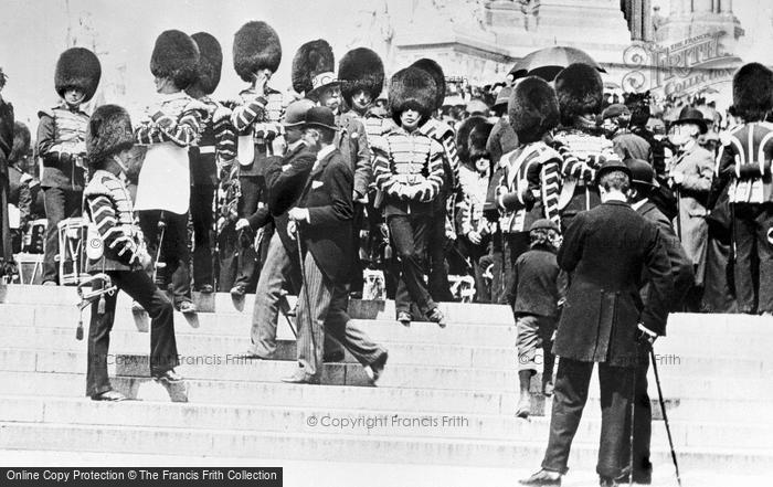 Photo of London, Drummers Of The Coldstream Guards By The Albert Memorial 1897