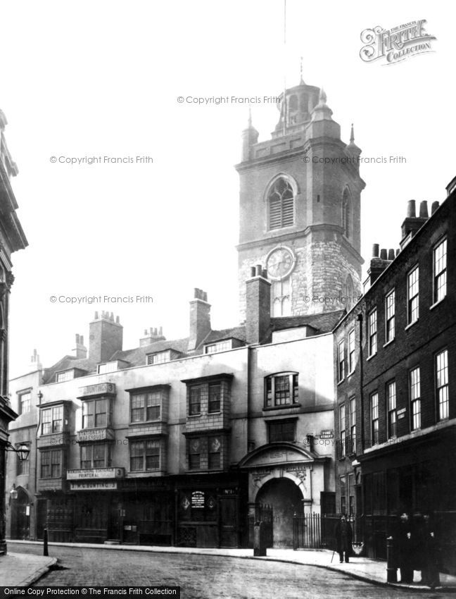 London, Fore Street and Church of St Giles, Cripplegate c1880