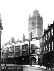 London, Fore Street and Church of St Giles, Cripplegate c1880
