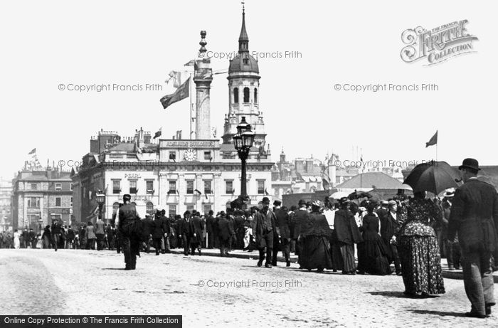 Photo of London, Great Fire Of London Monument, St Magnus's Church And Adelaide House From London Bridge 1890