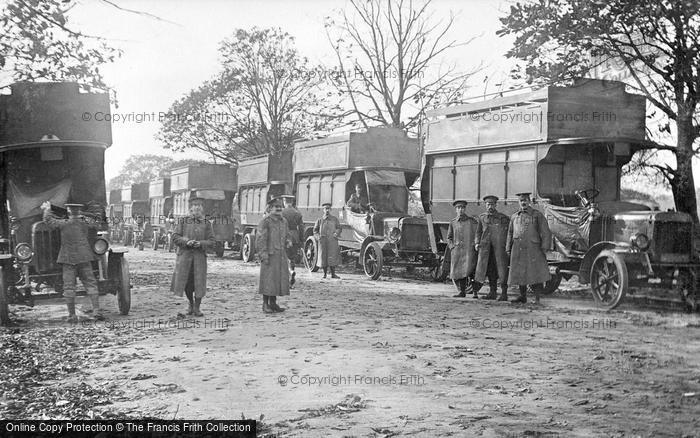 Photo of London, Grove Park Road, Army Service Corps Buses 1914