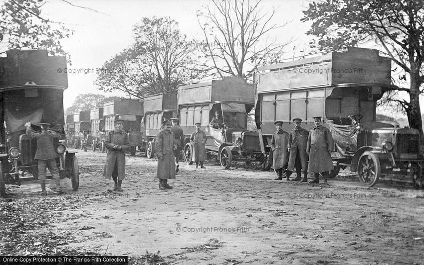 London, Grove Park Road, Army Service Corps Buses 1914
