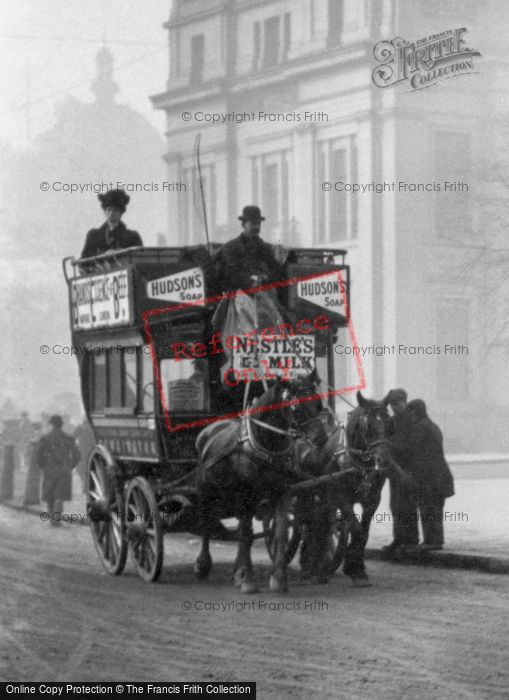 Photo of London, Horse Drawn Bus c.1890