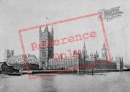 Houses Of Parliament From The River c.1895, London