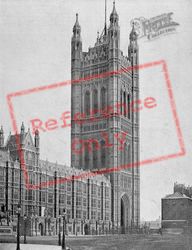 Houses Of Parliament, Victoria Tower And Royal Entrance c.1895, London