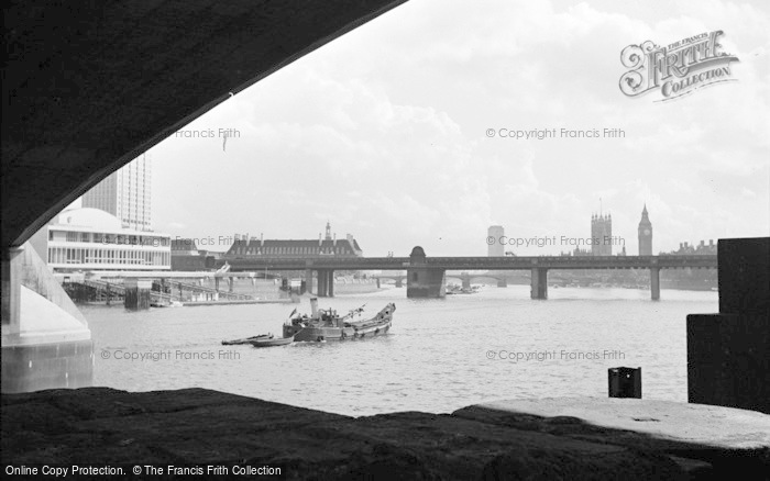Photo of London, Hungerford Bridge From Waterloo Bridge c.1965