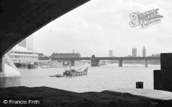 Hungerford Bridge From Waterloo Bridge c.1965, London