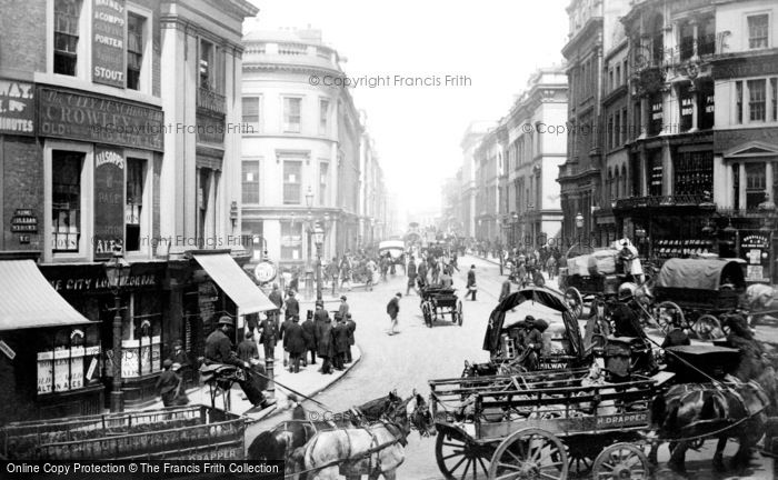 Photo of London, King William Street 1880