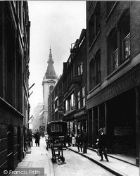 Knightrider Street And St Nicholas Cole Abbey c.1880, London