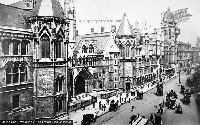 Photo of London, Law Courts And Temple Bar c.1890