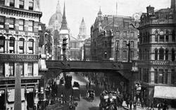 Ludgate Circus And The Ludgate Hill Viaduct c.1895, London